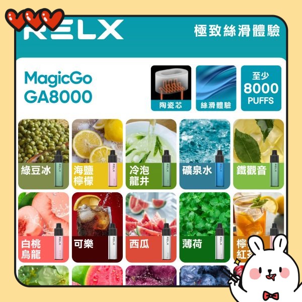 RELX拋棄式 RELX GA 8000口拋棄式電子煙 RE